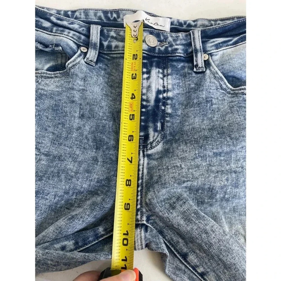 Women's KanCan Jeans Skinny Stonewash Sz 9 Blue Heavily Distressed Patches 0100 - Picture 8 of 11